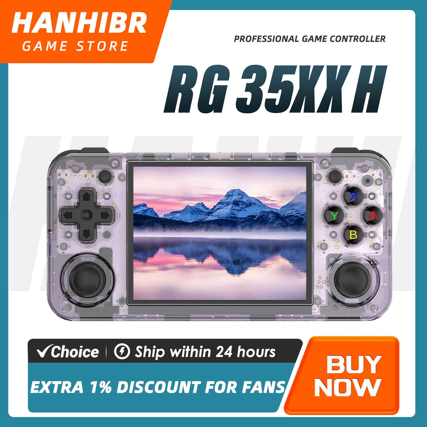 Retro Gaming Anbernic - ANBERNIC RG35XX H 横型レトロゲーム機 3.5インチIPS OCAスクリーン
