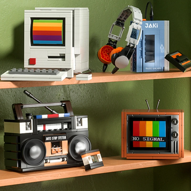 Retro Gaming Lego - DIY MOC クリエイティブアイデア レトロタイプライター コンピューター テレビ