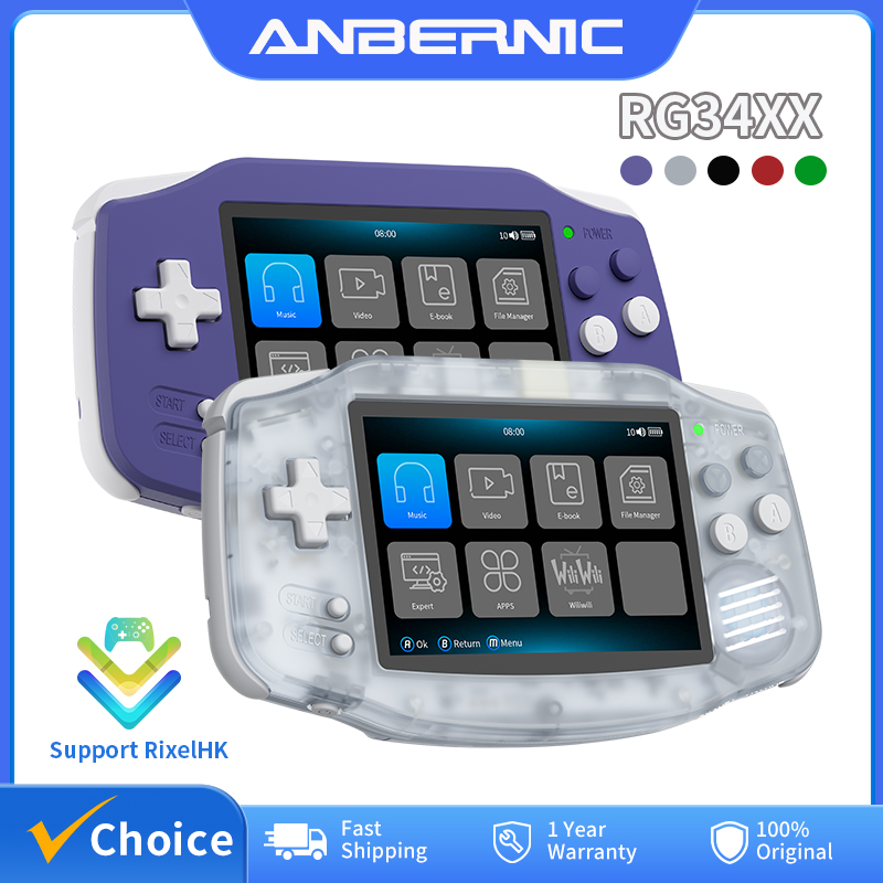 Retro Gaming Anbernic - ANBERNIC RG34XX レトロハンドヘルドゲームコンソール 3.4 インチ IPS