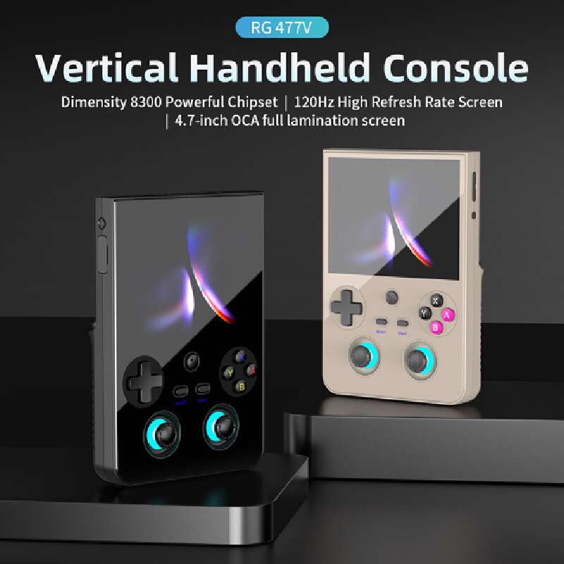 Retro Gaming Android - 携帯型ゲーム機Rg477v レトロポータブルゲームデバイス 4.7インチフルスクリーン Androidシステム対応 テレビ出力対応 レトロビデオゲーム