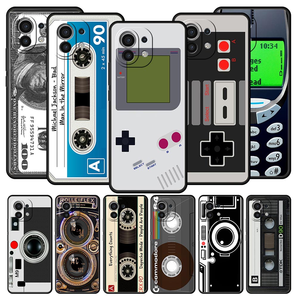 Retro Gaming Case - ヴィンテージテープカメラゲームボーイ電話ケースシャオ mi ポコ X5 X4 X3