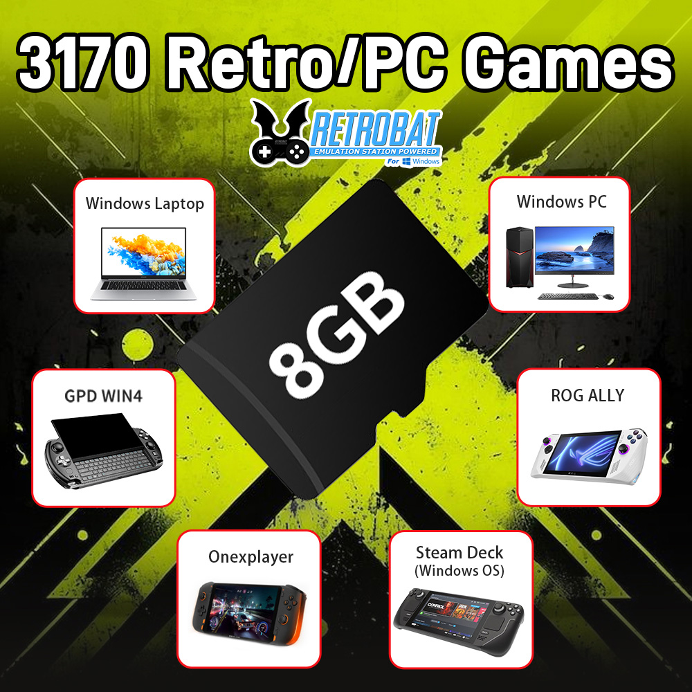 Retro Gaming On - 8GB ゲーム TF カード 3170 レトロ/PC