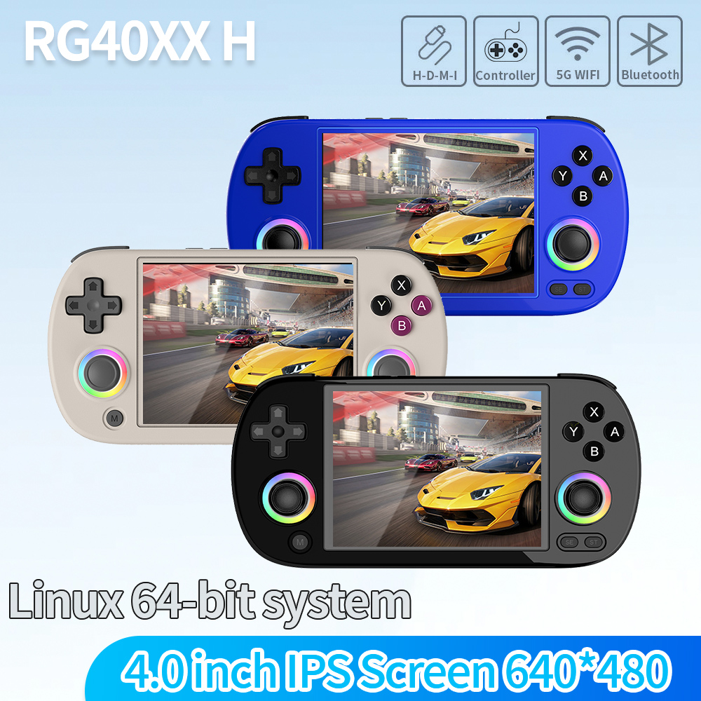 Retro Gaming Anbernic - Anbernic RG40XXH 64ビットLinuxレトロ携帯ゲーム機 4.0インチIPSスクリーン 5G Bluetooth