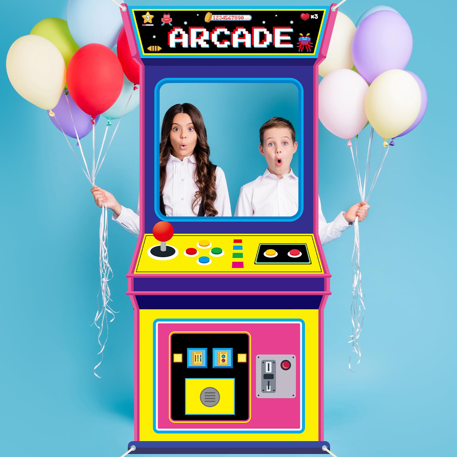 レトロビデオゲームファブリックアーケードゲーム写真背景ネオン - Retro Gaming Event のレビューと価格