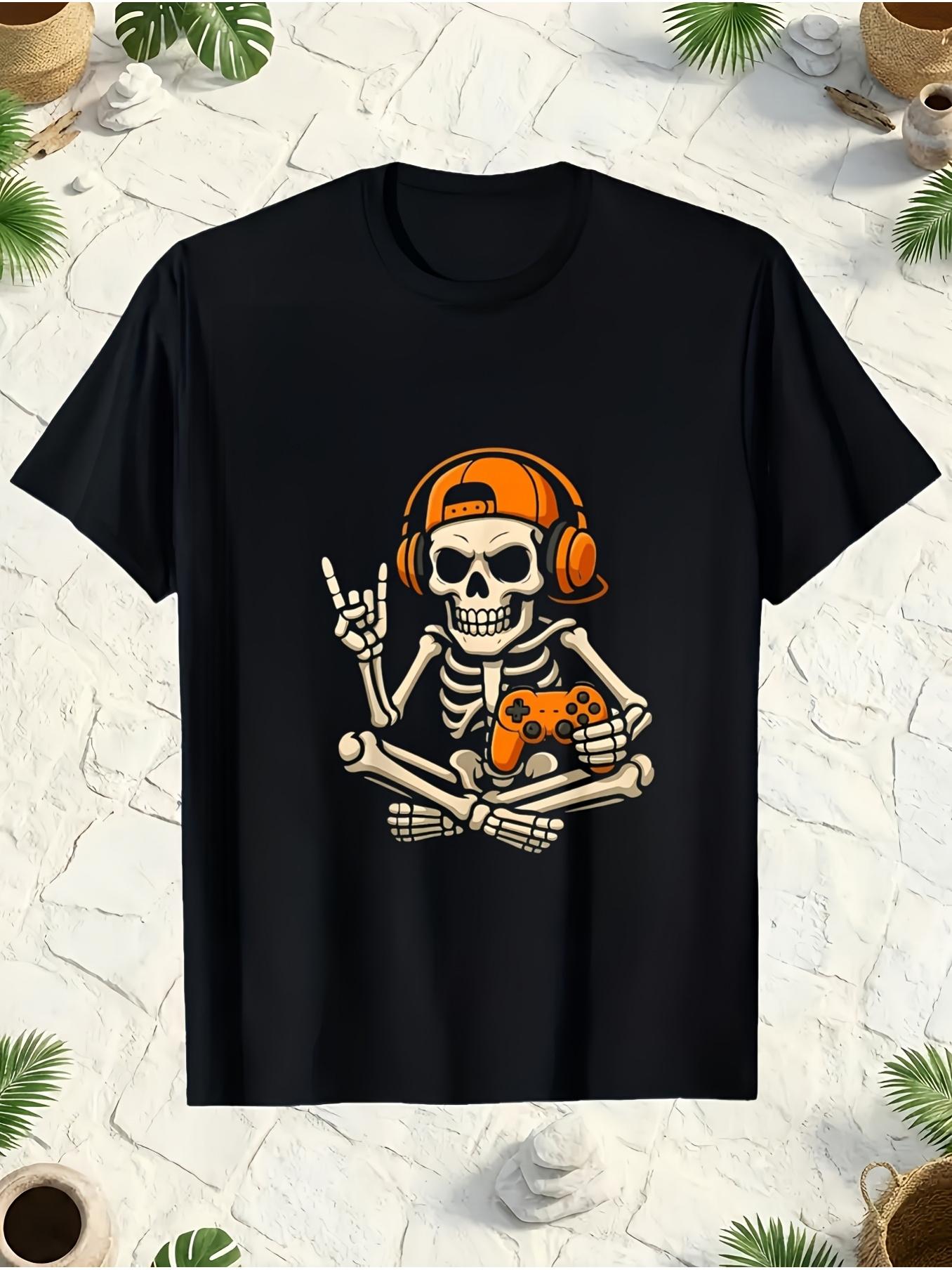 メンズビデオゲームスカルプリントTシャツ - レトロゲーミン - Retro Gaming Event のレビューと価格