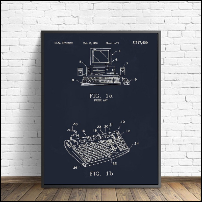 コンピュータゲーム技術特許ポスターマザーボードキーボードマウ - Retro Gaming Life のレビューと価格